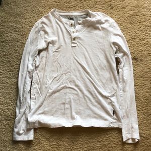Longs sleeve Henley - White